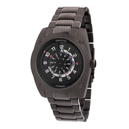 Heritor Daniels Men's Automatic Semi-Skeleton Bracelet Watch, Black