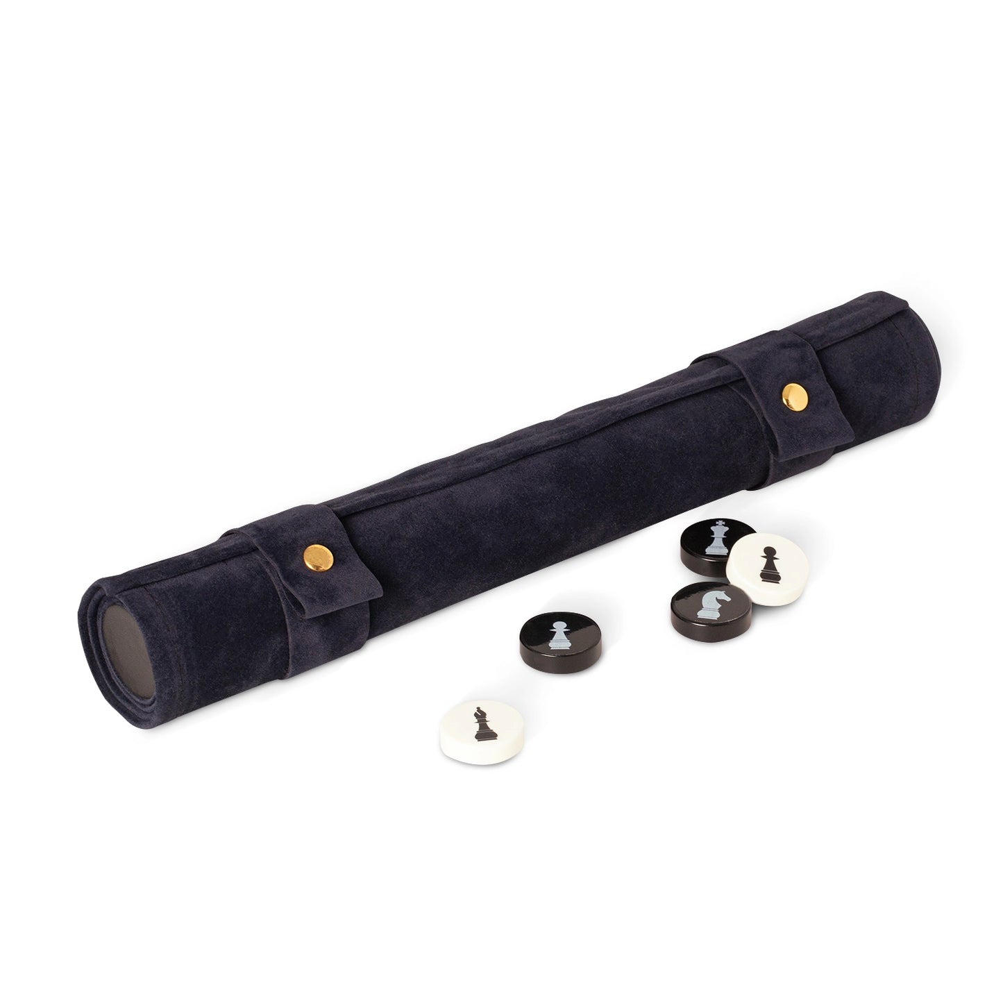 Frankie Roll-Up Travel Chess Set – Portable Suede Chess Board with Storage