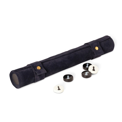 Frankie Roll-Up Travel Chess Set – Portable Suede Chess Board with Storage