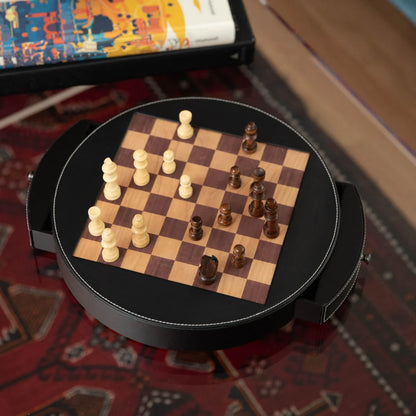 Isaac Wooden Chess Set with Storage Drawers – Luxury Walnut & Maple Chess Board