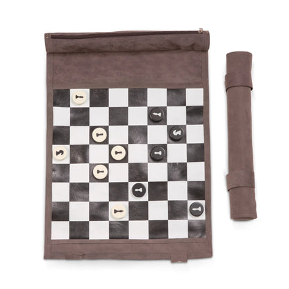 Jones Portable Roll-Up Chess Set – Travel Chess Board with Storage