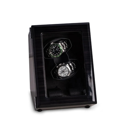 Louis Ash Wood High Lacquer 2-Watch Winder & 2-Watch Storage Case