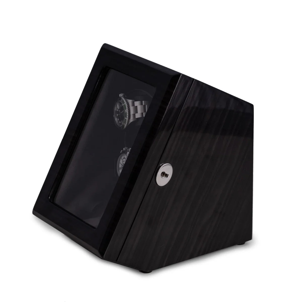 Louis Ash Wood High Lacquer 2-Watch Winder & 2-Watch Storage Case