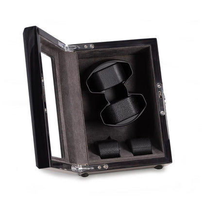 Louis Ash Wood High Lacquer 2-Watch Winder & 2-Watch Storage Case