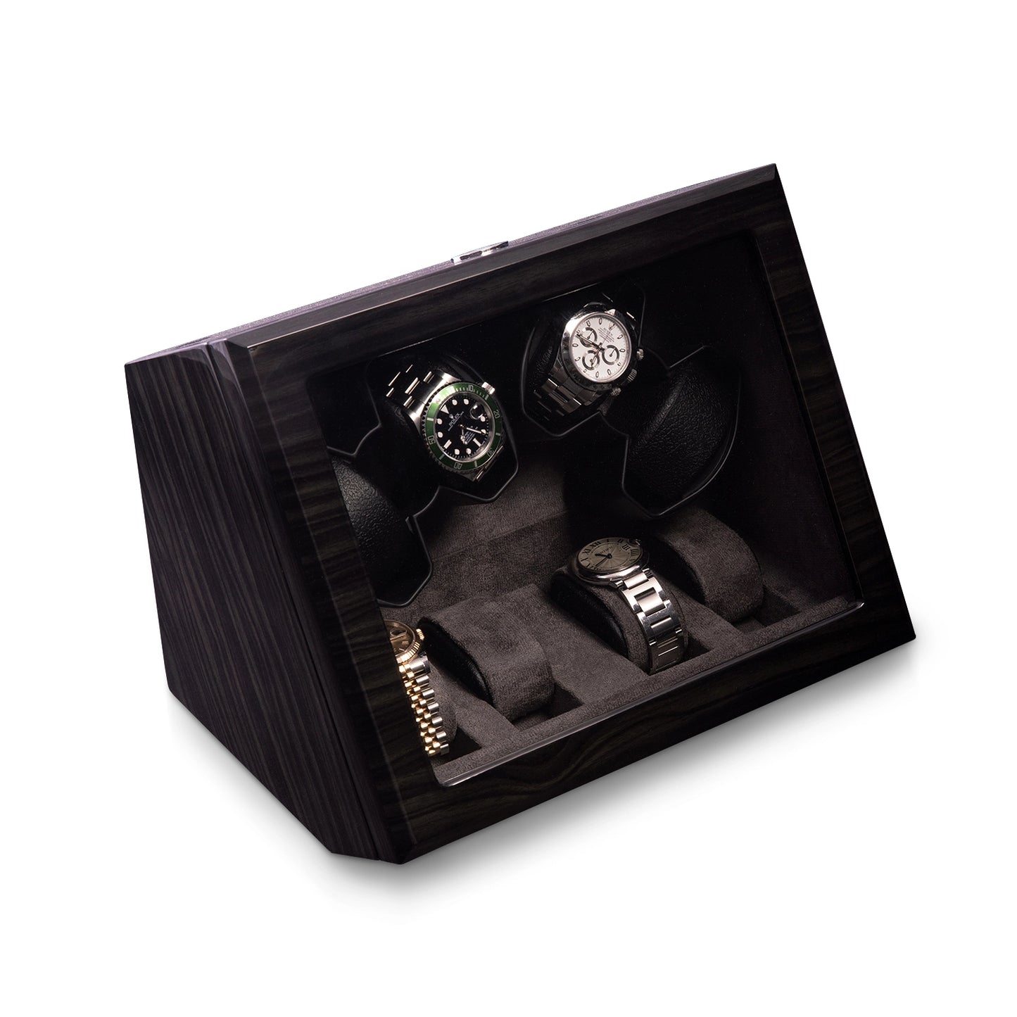 Louis Ash Wood High Lacquer 4-Watch Winder & 4-Watch Storage Case
