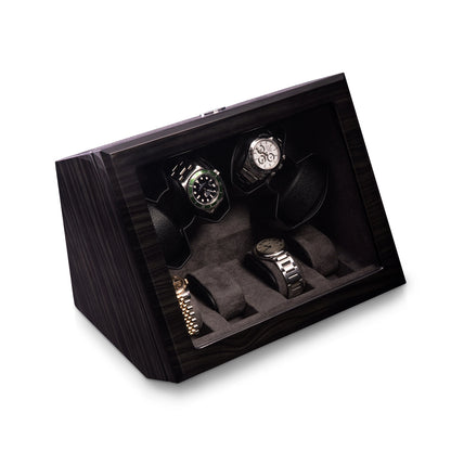 Louis Ash Wood High Lacquer 4-Watch Winder & 4-Watch Storage Case