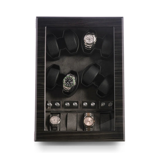 Louis Ash Wood High Lacquer 8-Watch Winder & 4-Watch Storage Case
