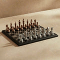 Modern Rustic Metallic Chess Set – Copper and Silver Chess Pieces