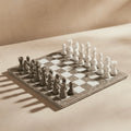Oceanic & White Marble Chess Set with Storage Case – Luxury Handmade Stone Chess Board