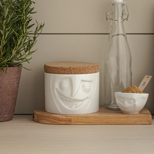 TASSEN Cheerful Face Porcelain Storage Jar – 30 oz