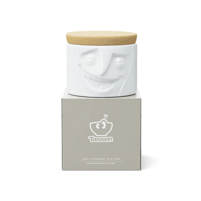 TASSEN Cheerful Face Porcelain Storage Jar – 30 oz