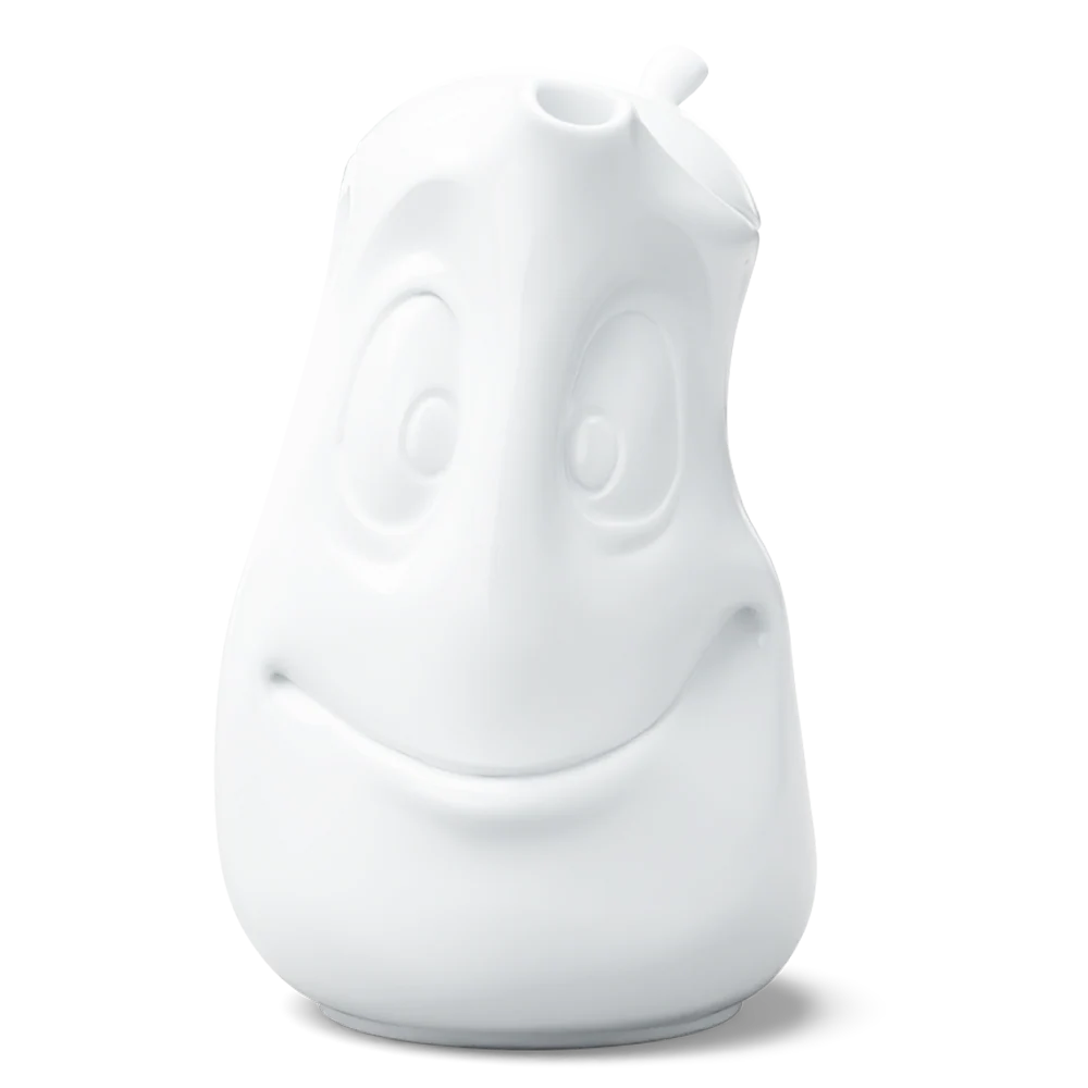 TASSEN Good Mood Face Porcelain Teapot with Lid – 40 oz