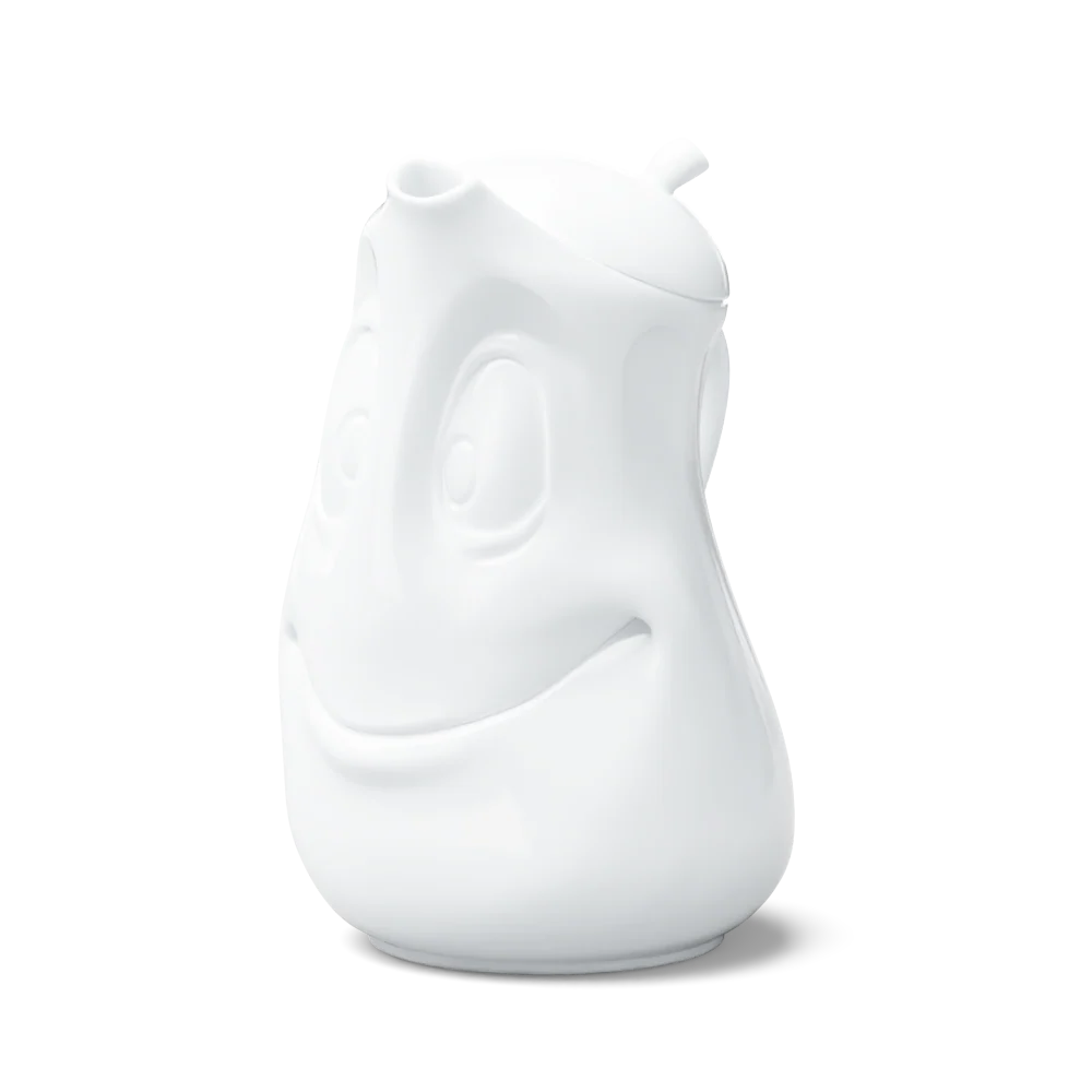 TASSEN Good Mood Face Porcelain Teapot with Lid – 40 oz