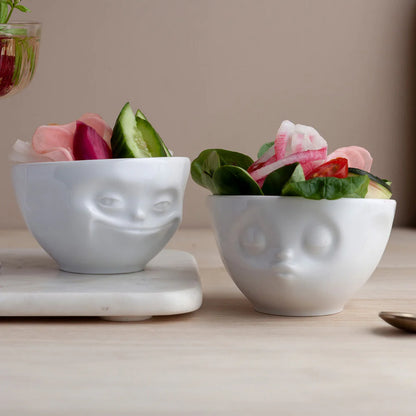 TASSEN Grinning & Kissing Face Porcelain Bowl Set – 3.3 oz (Set of 2)