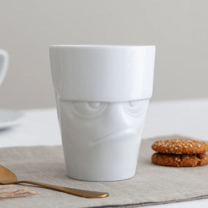 TASSEN Grumpy Face Porcelain Mug – 11 oz