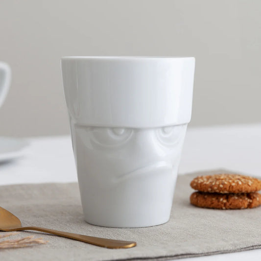 TASSEN Grumpy Face Porcelain Mug – 11 oz