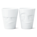 TASSEN Grumpy & Impish Face Porcelain Mug Set – 11 oz (Set of 2)
