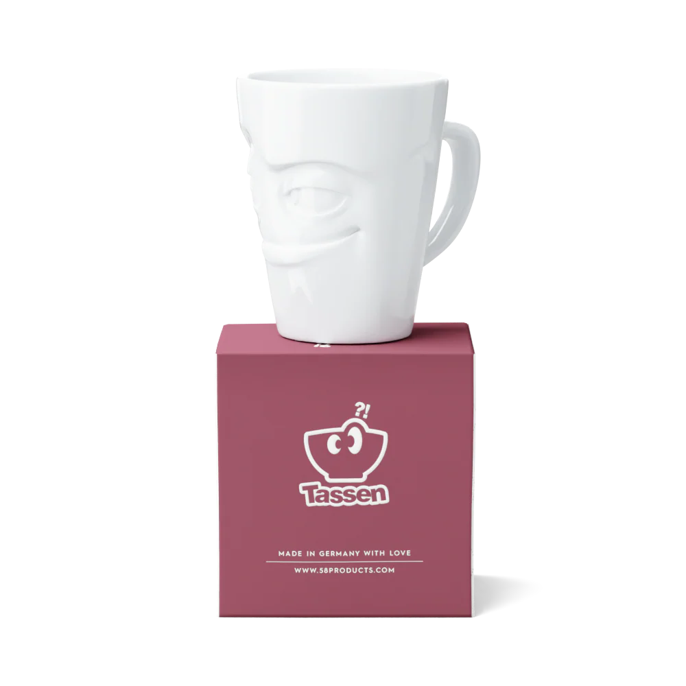 TASSEN Impish Face Porcelain Mug – 11 oz