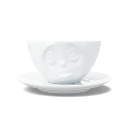 TASSEN "Oh Please" Face Porcelain Coffee Cup & Saucer Set – 6.5 oz