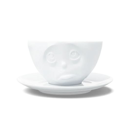 TASSEN "Oh Please" Face Porcelain Coffee Cup & Saucer Set – 6.5 oz