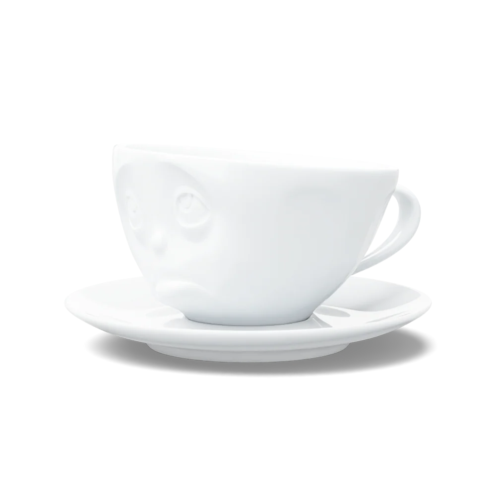 TASSEN "Oh Please" Face Porcelain Coffee Cup & Saucer Set – 6.5 oz