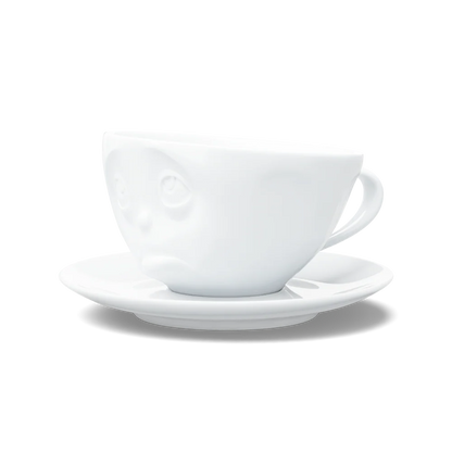 TASSEN "Oh Please" Face Porcelain Coffee Cup & Saucer Set – 6.5 oz