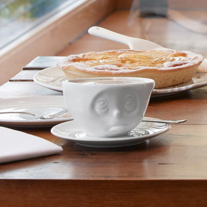 TASSEN "Oh Please" Face Porcelain Coffee Cup & Saucer Set – 6.5 oz