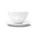 TASSEN Snoozy Face Porcelain Coffee Cup & Saucer Set – 6.5 oz